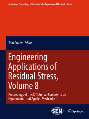 cover image of Engineering Applications of Residual Stress, Volume 8